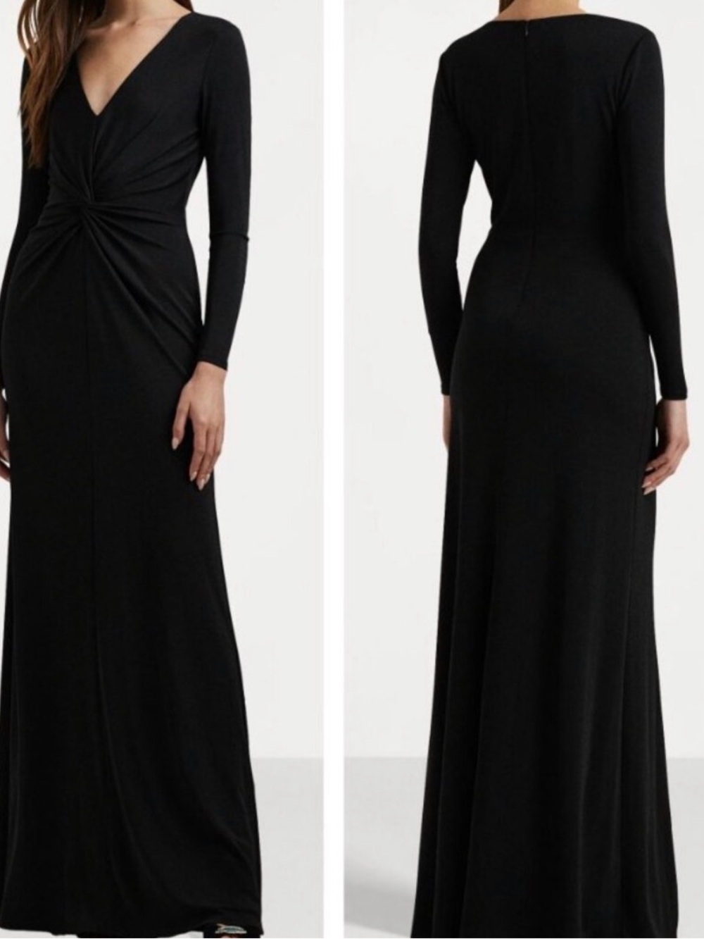 Ralph Lauren Black Long-Sleeve Maxi Dress